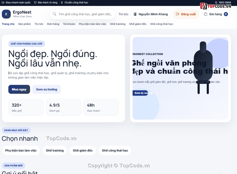 Website bán ghế,Web bán hàng văn phòng,đồ án Web bán hàng